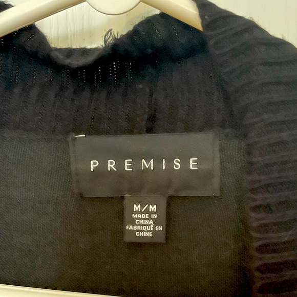 Premise Black Long Cardigan with Gold Zippers. Size Medium. - Picture 3 of 4